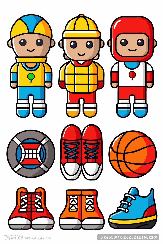 运动角色与多彩运动鞋