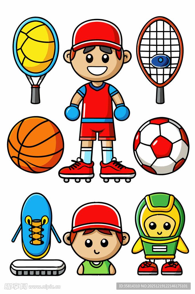 儿童与多样运动器材