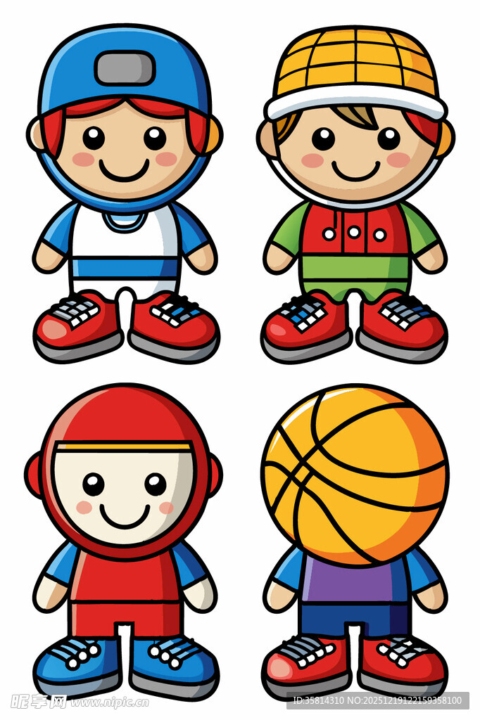 卡通风格儿童运动形象