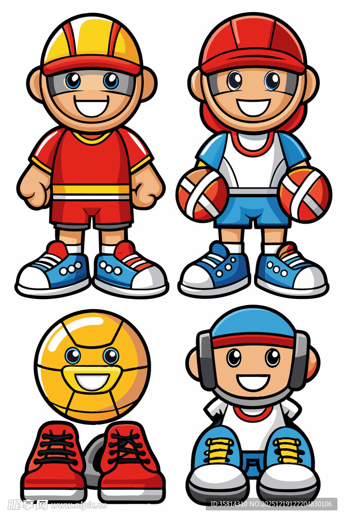 卡通运动角色与装备