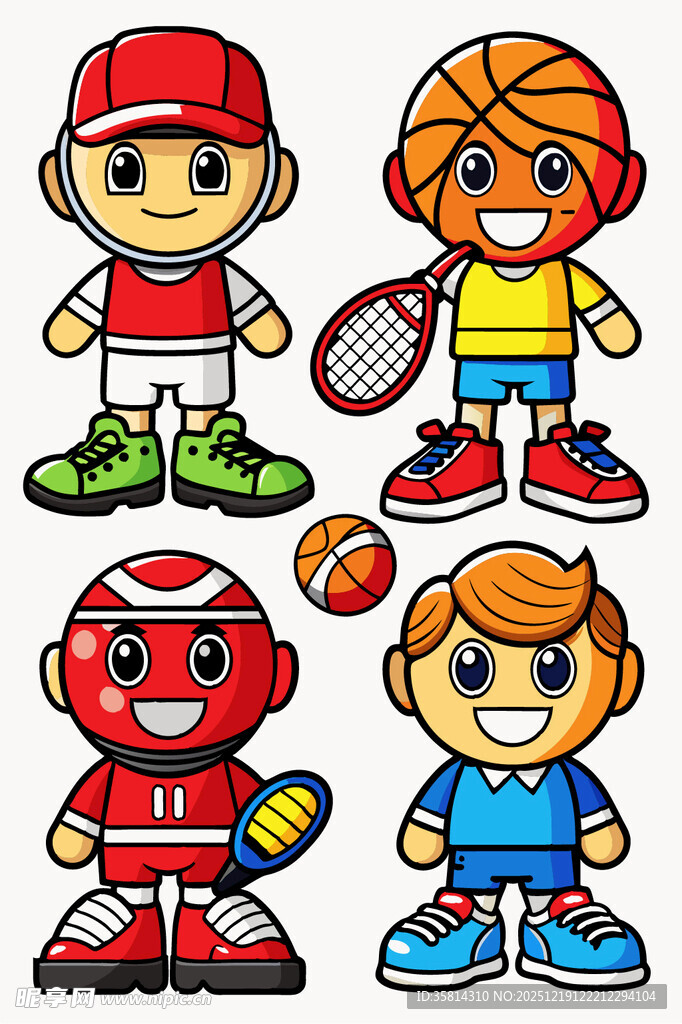卡通运动儿童形象集合
