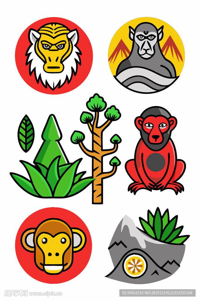 猴子主题插图集合