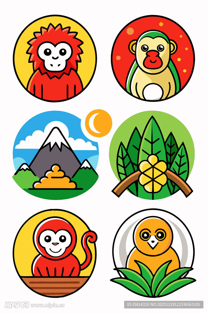 动物与自然元素图标集