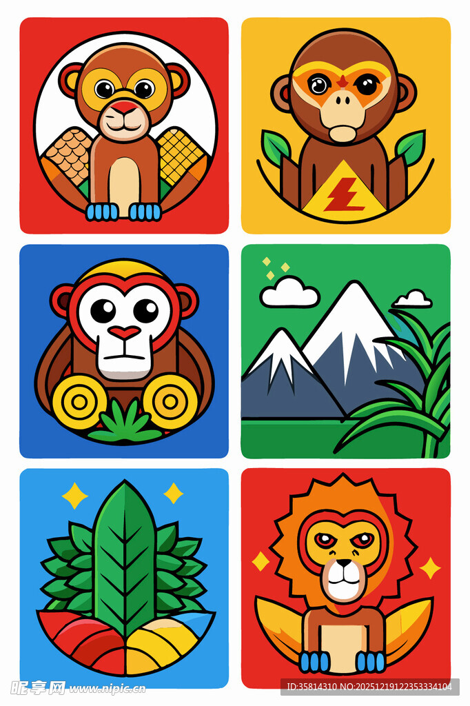 动物与自然主题卡通图案