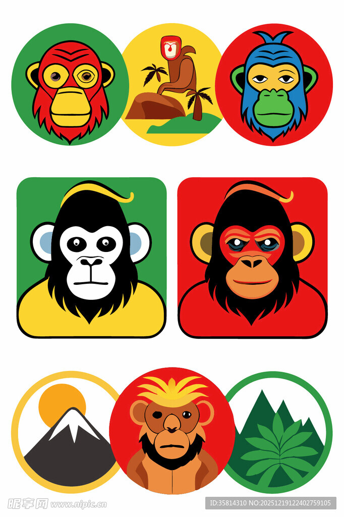 动物与自然图标集合