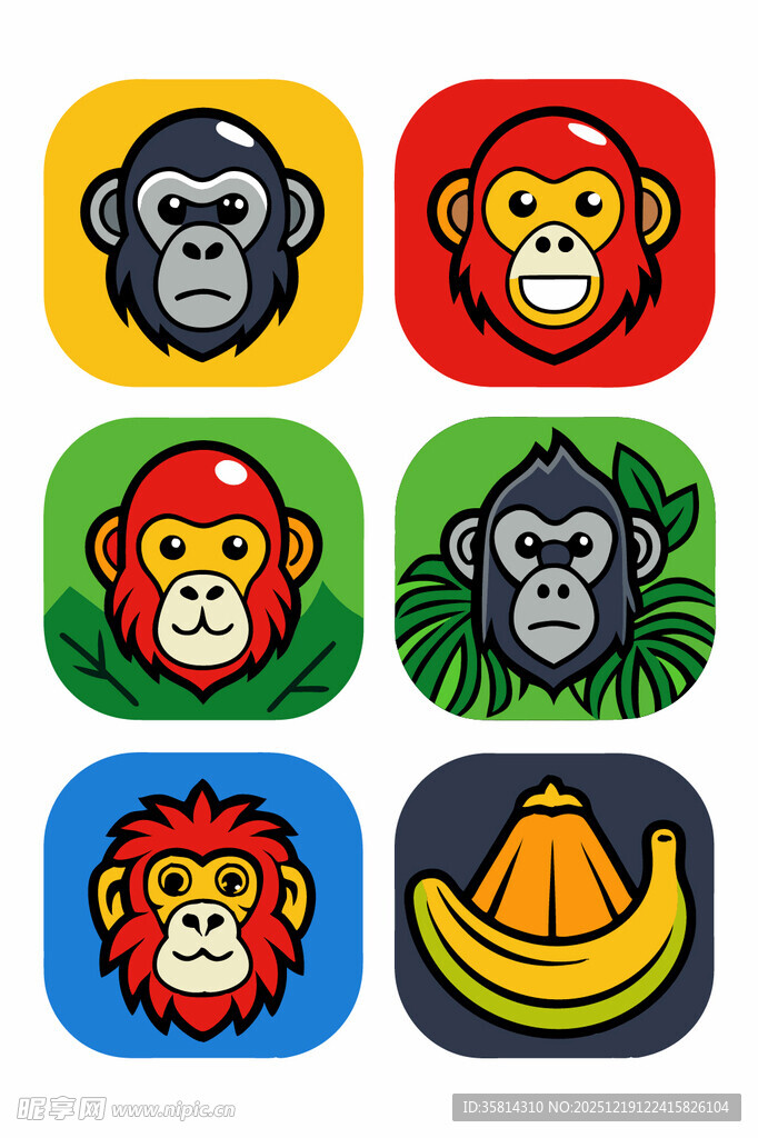 动物表情图标集合