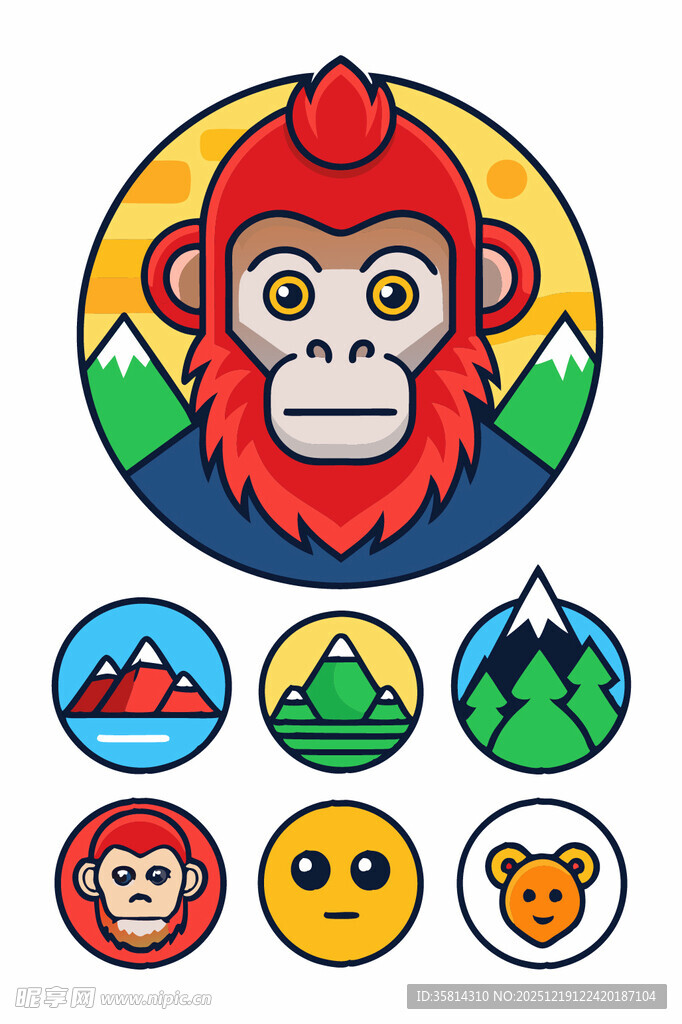 猴子主题图标集合