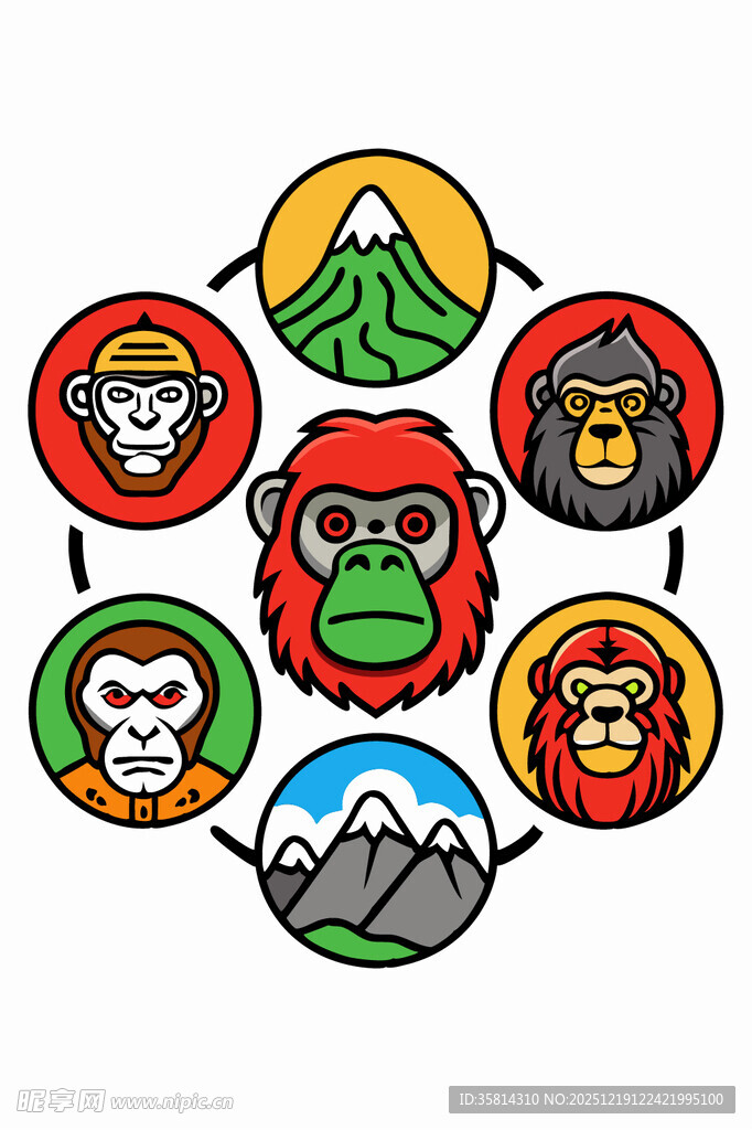 动物与自然主题图标集合