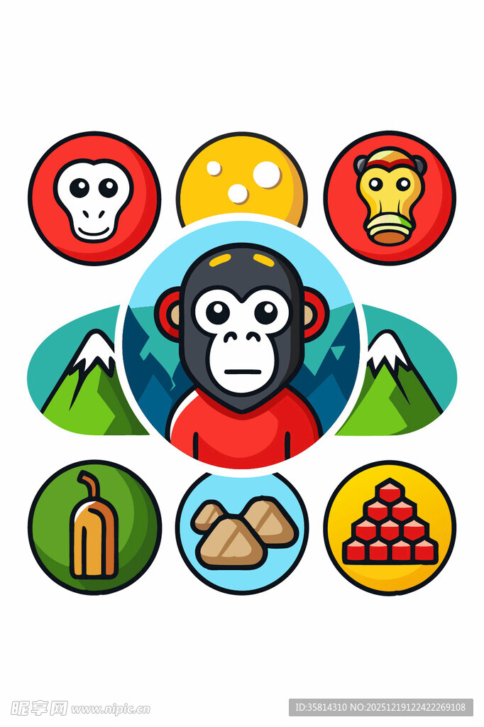 猴子主题图标集合