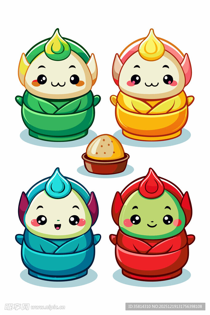 可爱卡通粽子形象集合