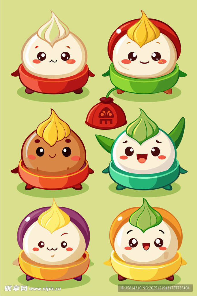 可爱卡通包子形象集合