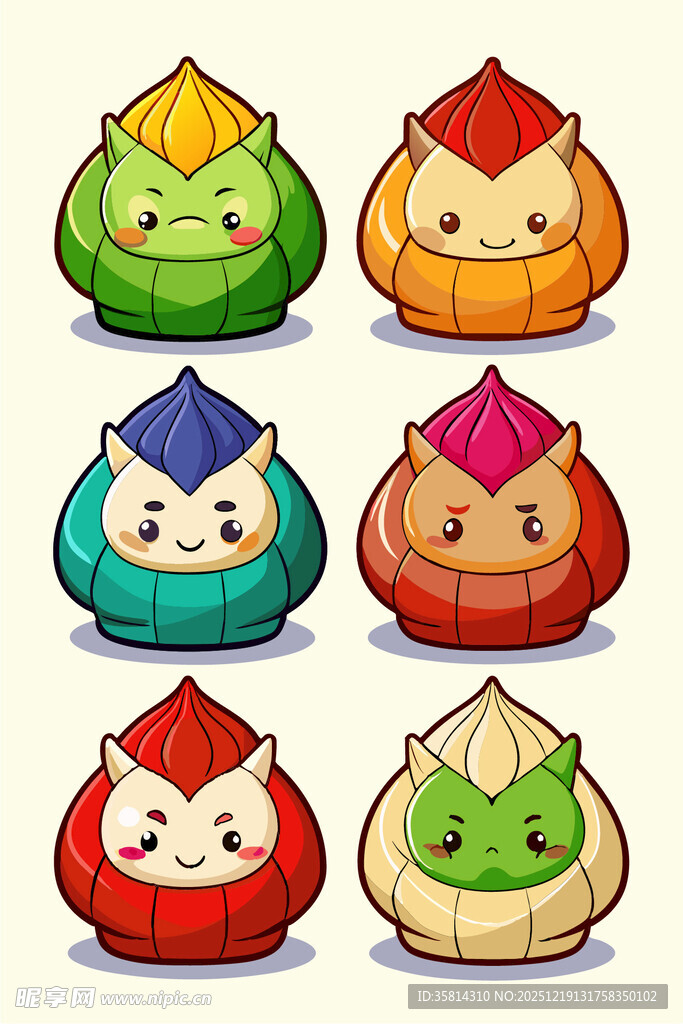 可爱卡通猫咪与寿司造型