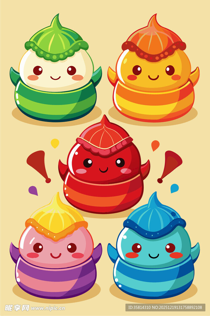 可爱多彩卡通小包子