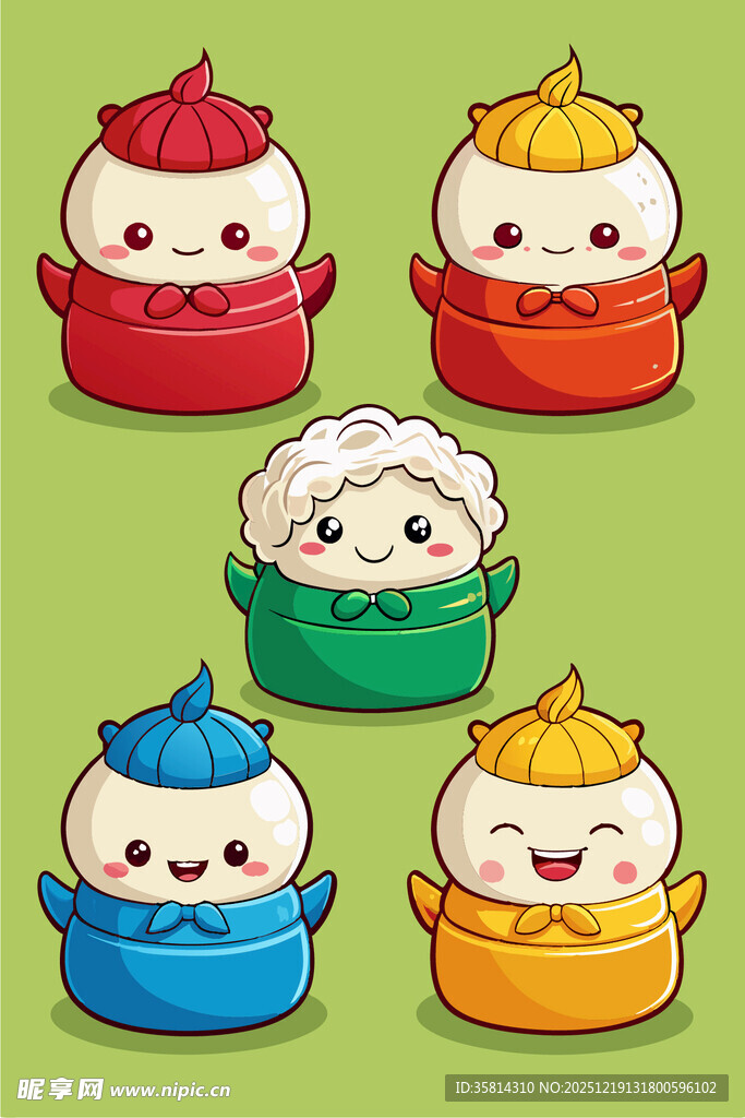 可爱卡通包子形象集合