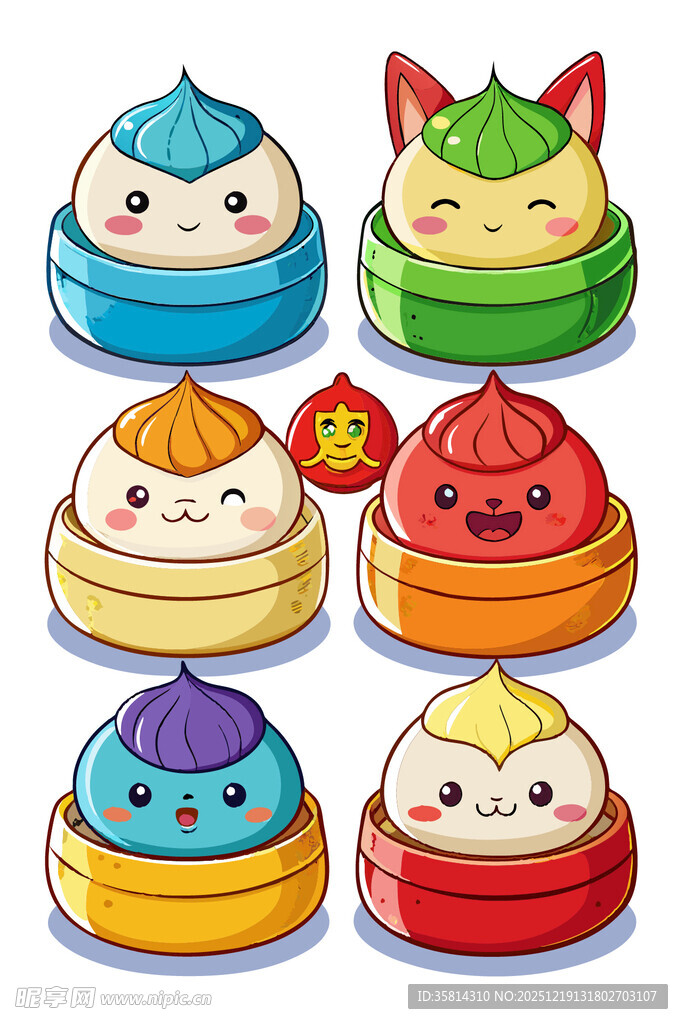 可爱卡通小包子形象集合