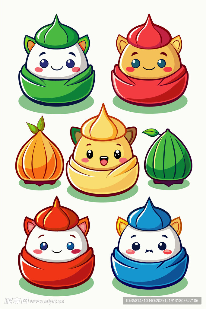 可爱卡通粽子形象集合