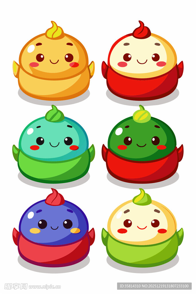 可爱多彩卡通小包子