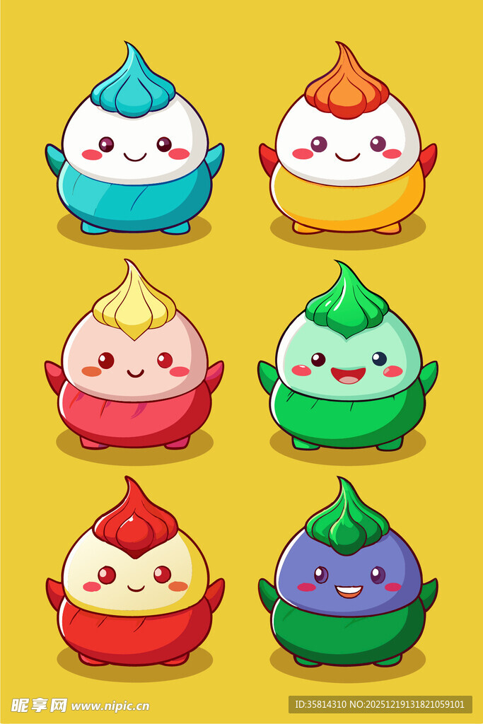 可爱多彩卡通小蛋糕