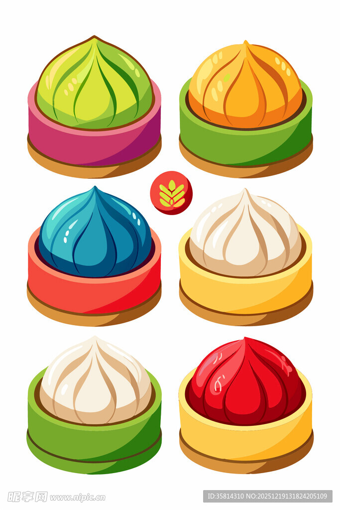 多彩美味中式蒸包展示