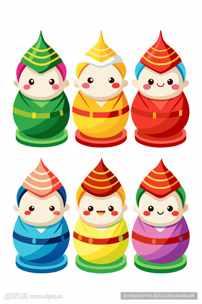 多彩俄罗斯套娃玩具展示