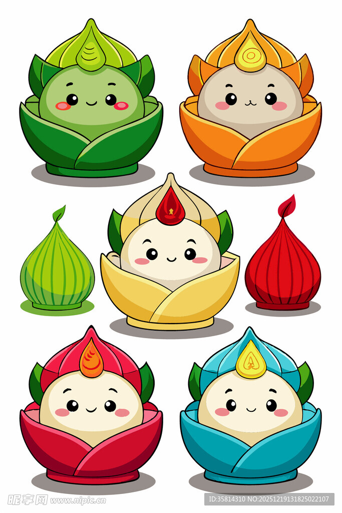 可爱卡通粽子形象集合