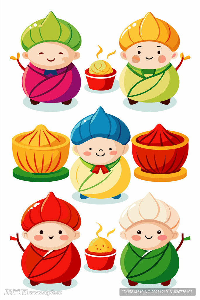 可爱传统服饰卡通人物