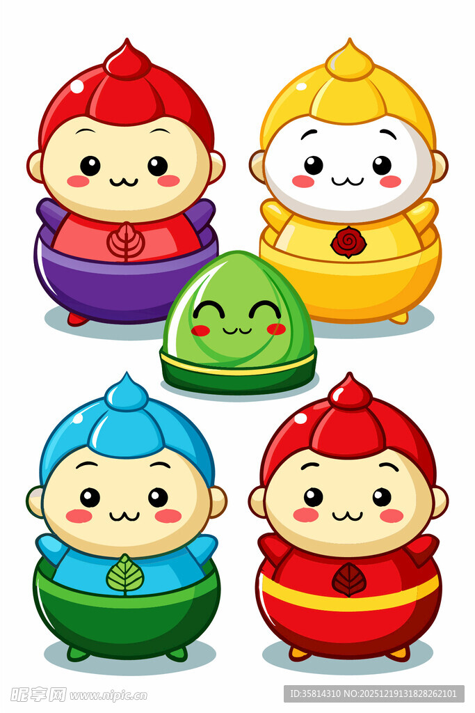 可爱卡通不倒翁玩具形象