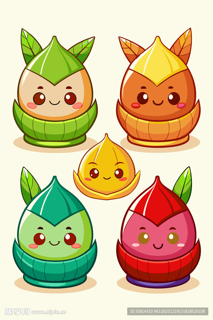 可爱卡通粽子形象集合
