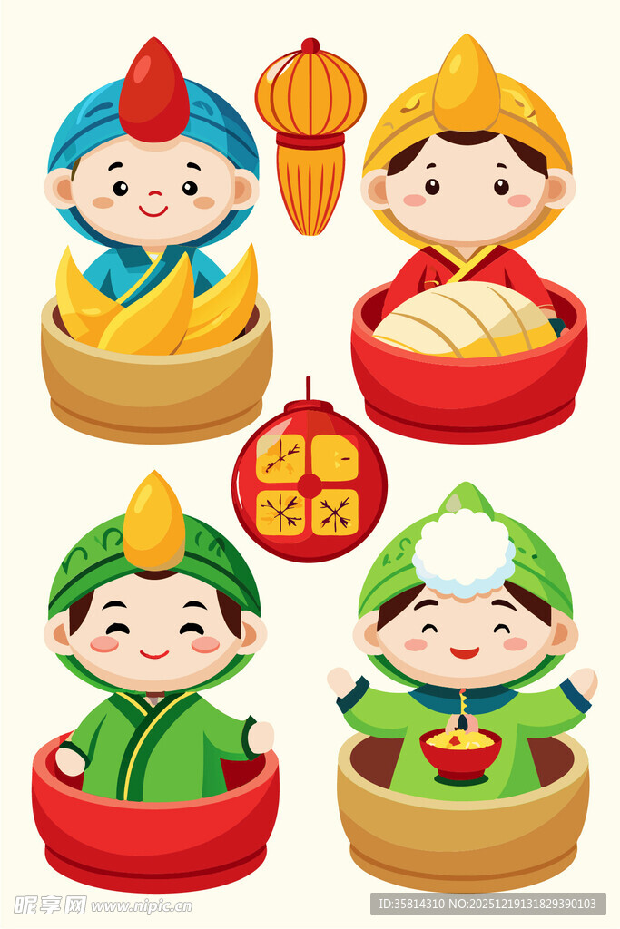 新春福娃贺岁卡通形象