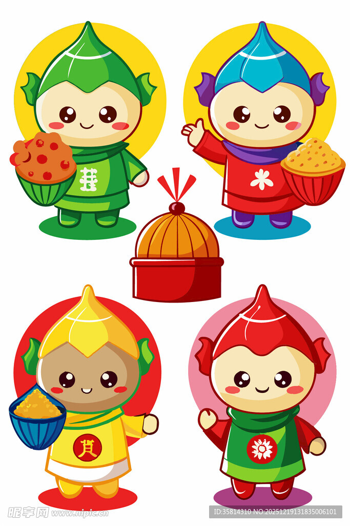 可爱福娃形象插画