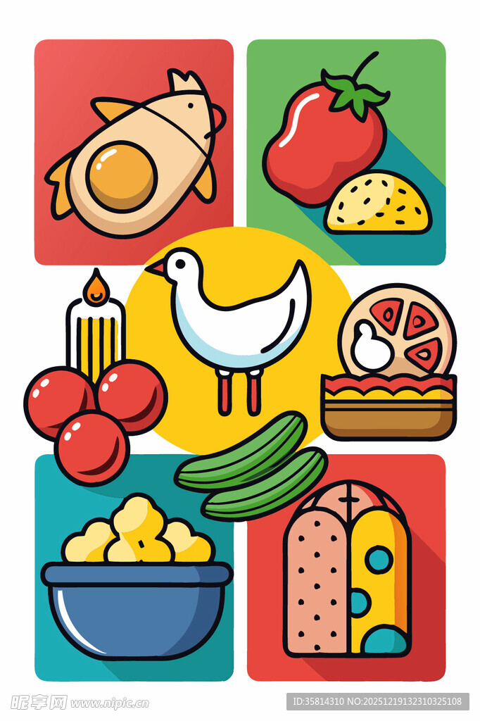 多彩美食与食材集合