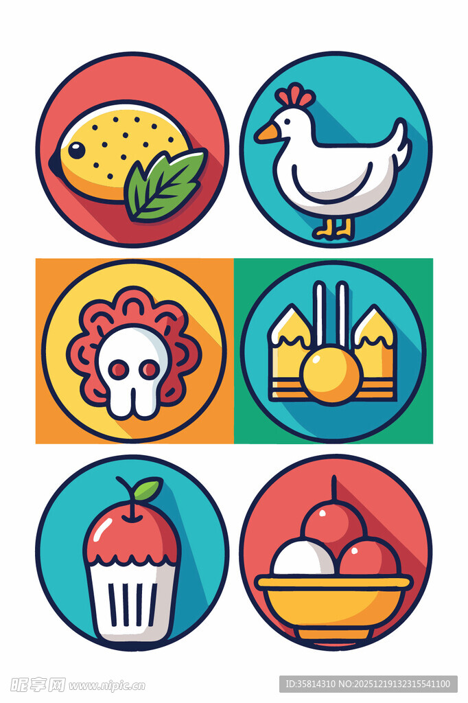 多样美食图标集合