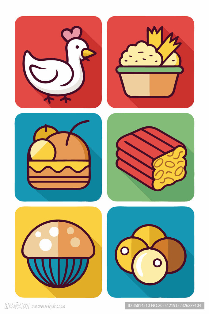 多样美食图标集合