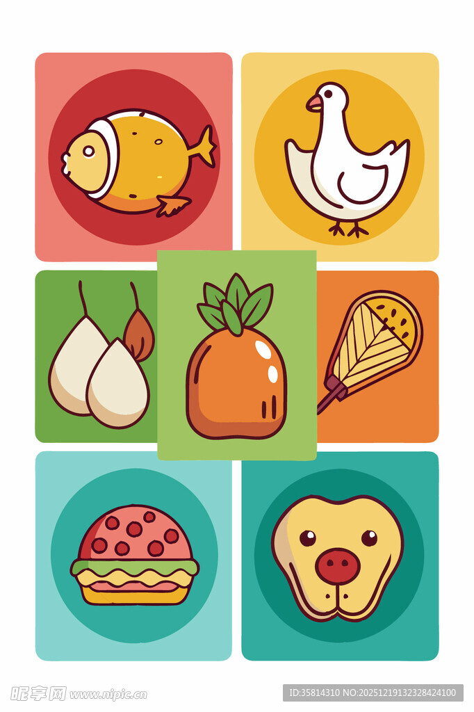 多样美食图标集合