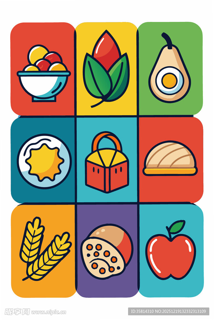 多彩食品图标集