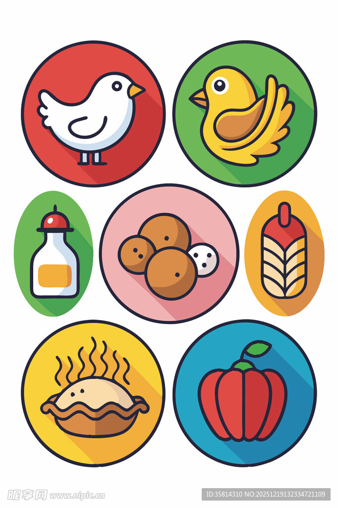食物与动物图标集合