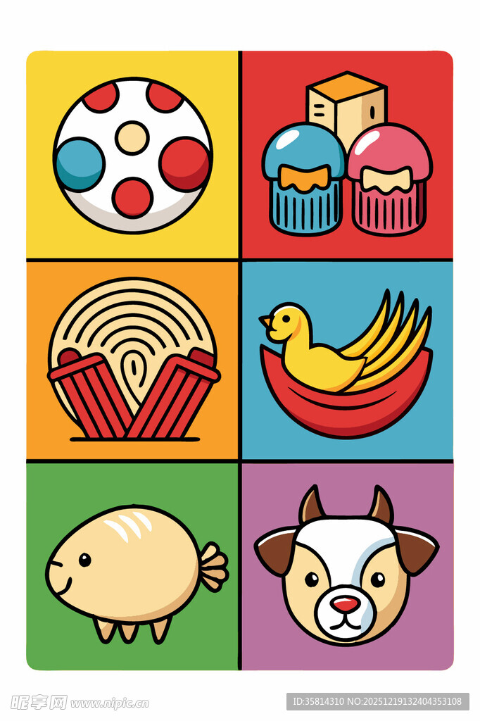 多彩卡通图案童趣满满