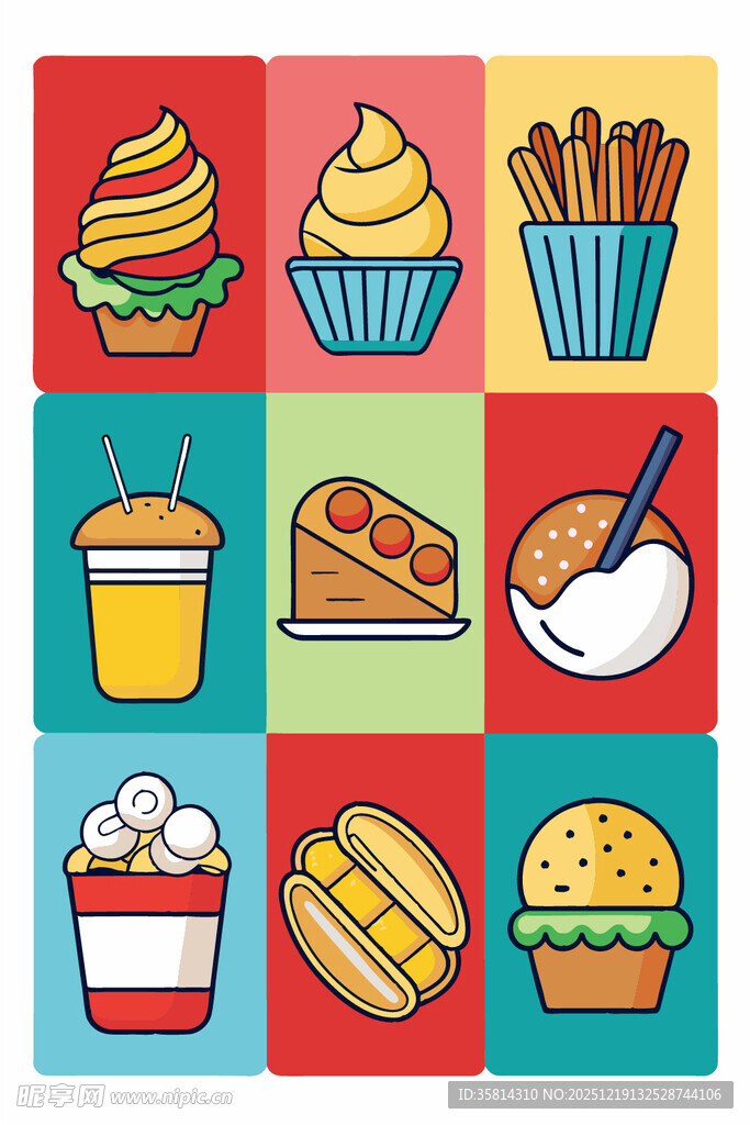 多彩美味的各式快餐食品