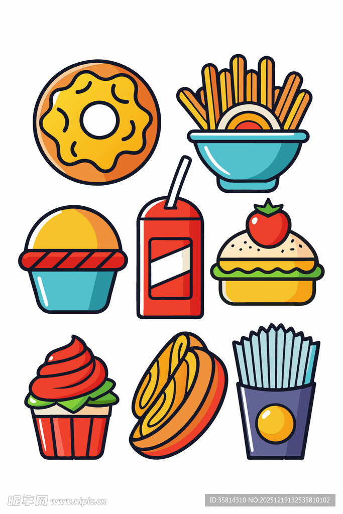 多彩美味的各式快餐食品