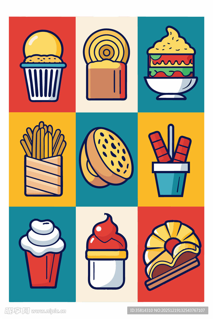 多彩美味的各式快餐食品