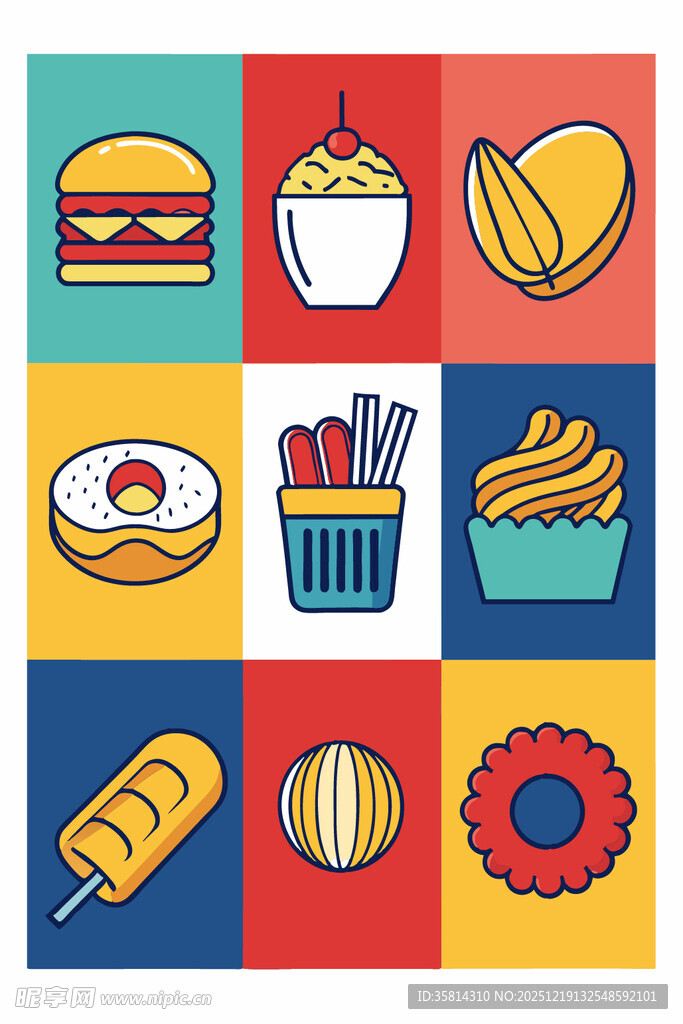 多彩美味的各式快餐食品