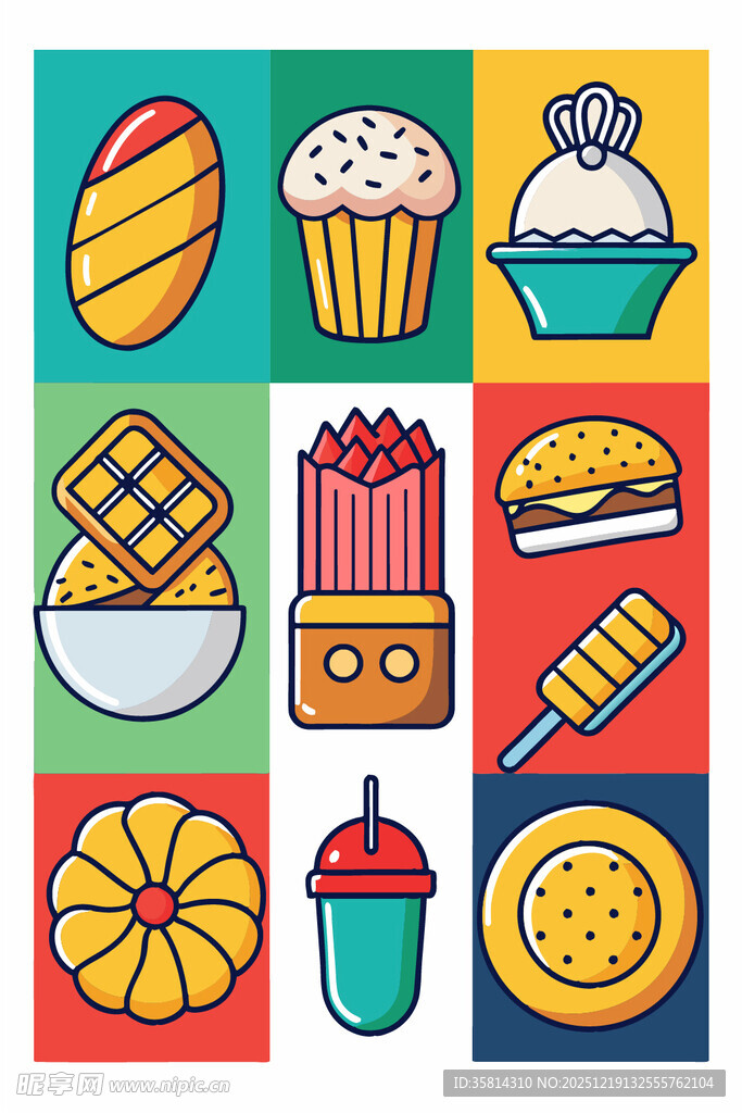 多彩缤纷的美味甜点集合