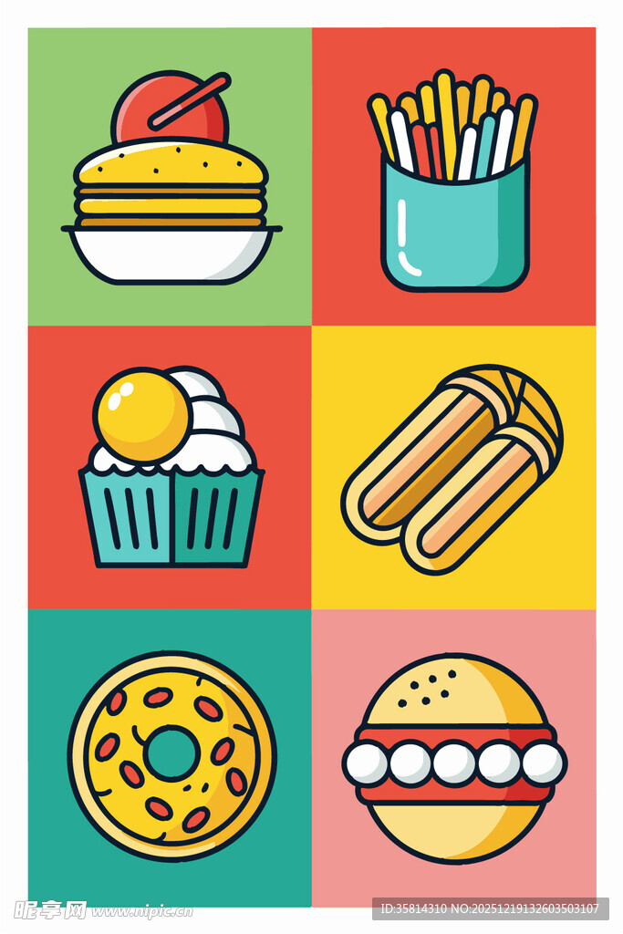 多彩美味的各式快餐食品