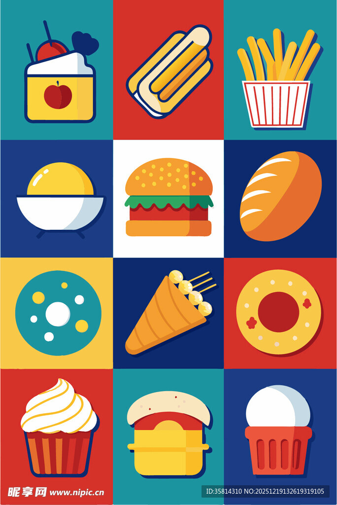 多彩美味的各式快餐食品