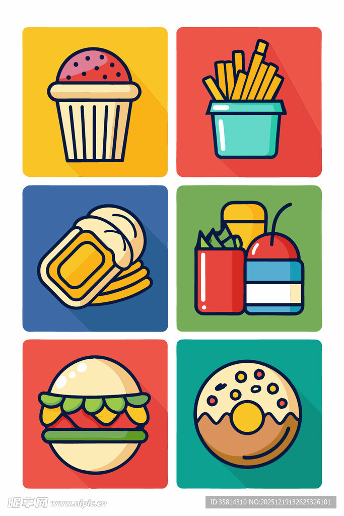 多彩美味的各类快餐食品