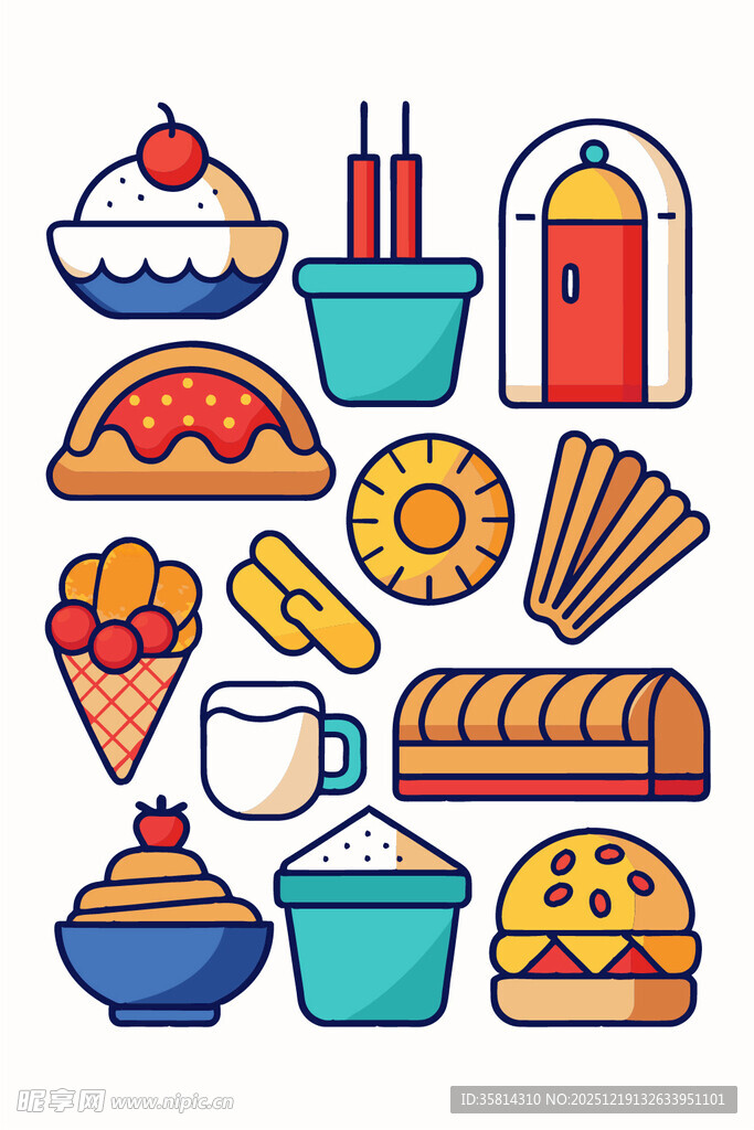 缤纷美食图标集合