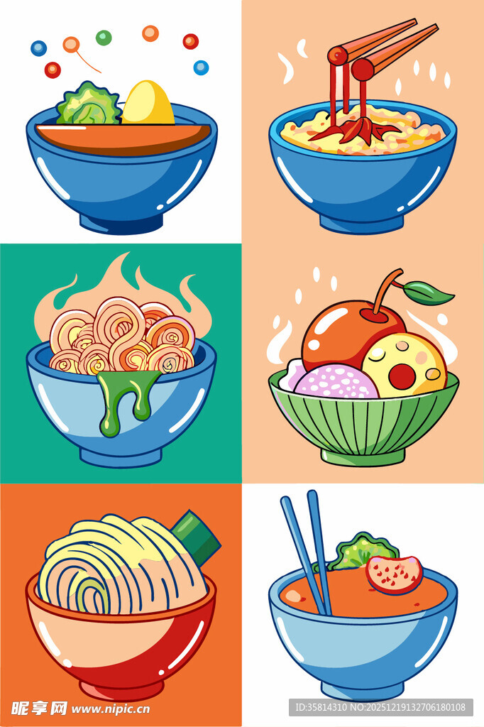 多彩美味面食插画集