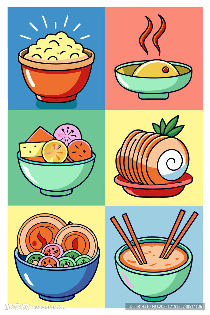 多彩亚洲美食拼盘