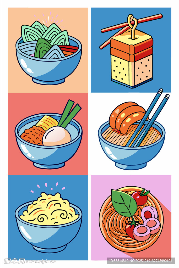 多彩亚洲风味美食集合