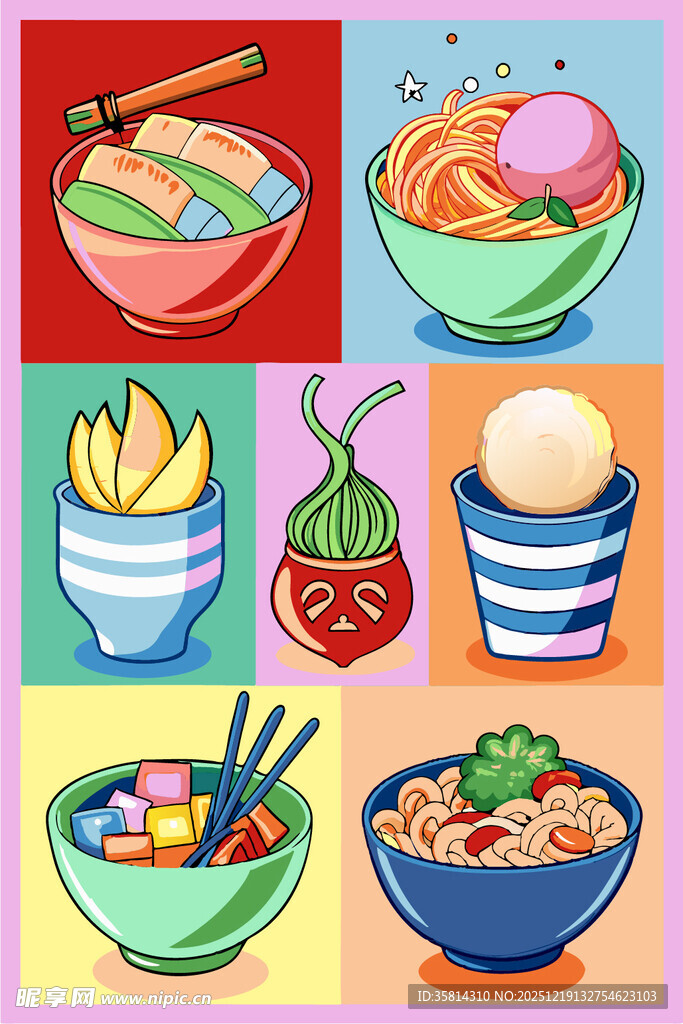 多彩亚洲风味美食拼盘